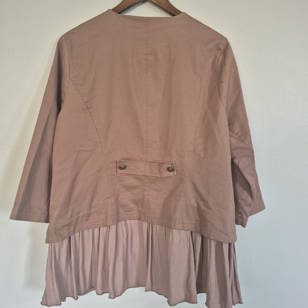 Torrid Twill Stretch Military Open Front Peplum Jacket Size 2XL - Picture 4 of 13